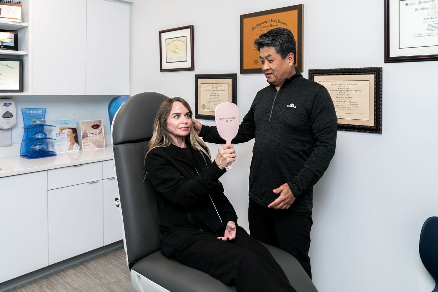 Dr. Sonny O discussing a personalized facial plan with a patient
