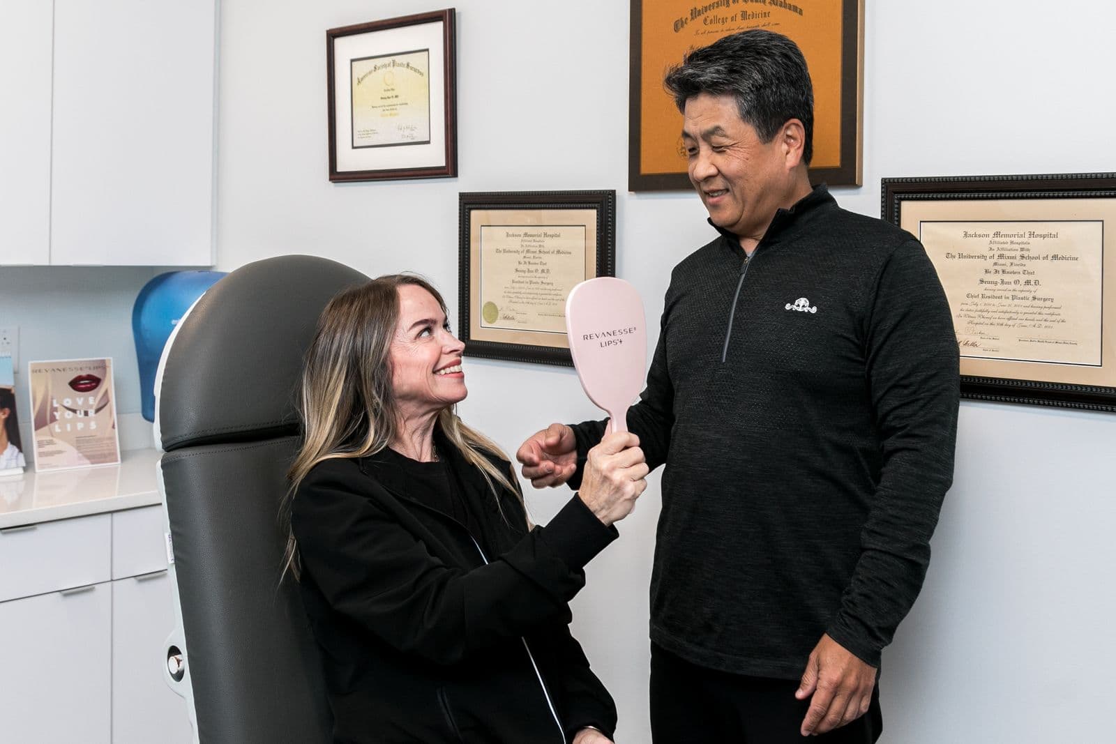 Dr. Sonny O reviewing facial rejuvenation goals with a patient during a consultation